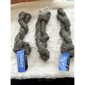 Lot of 3 Berroco Seduce Yarn Brown/Blue Silk Linen Rayon Blend from Italy 300yd